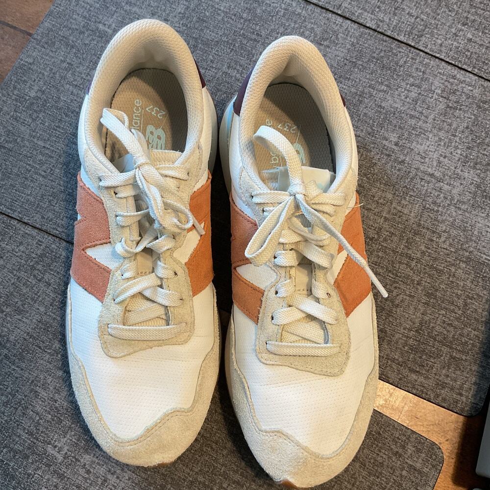 New Balance Women's Cream and Orange Athletic Sneakers